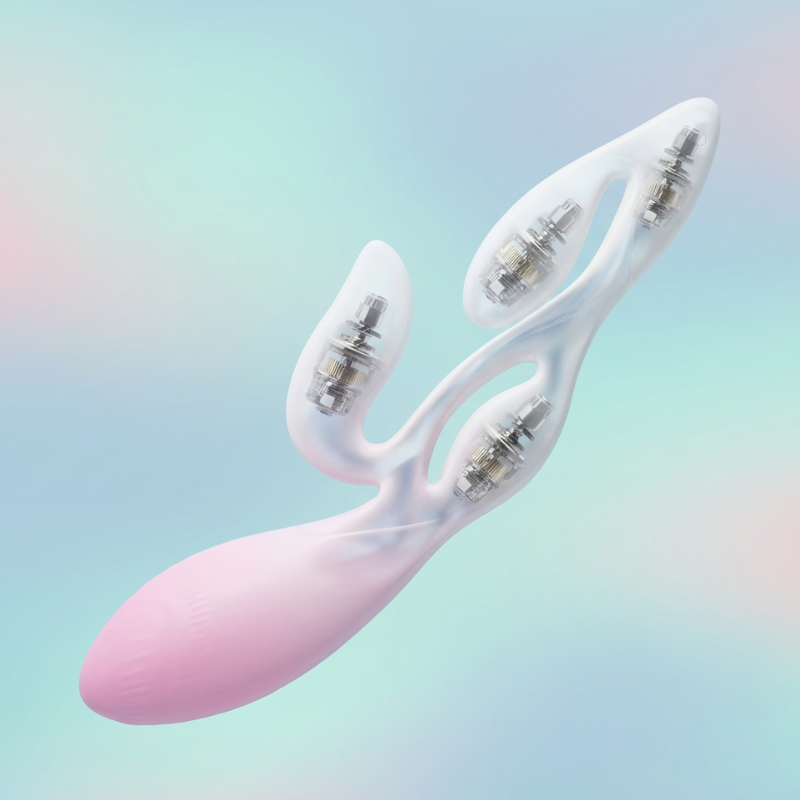 four motors create synchronized vibrations.